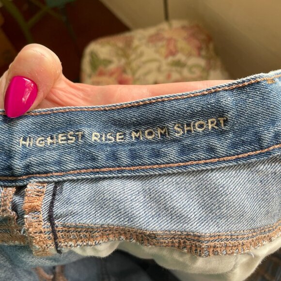 American Eagle Outfitters | Medium Wash Highest Rise Pleated Mom Shorts 14 - Picture 5 of 5